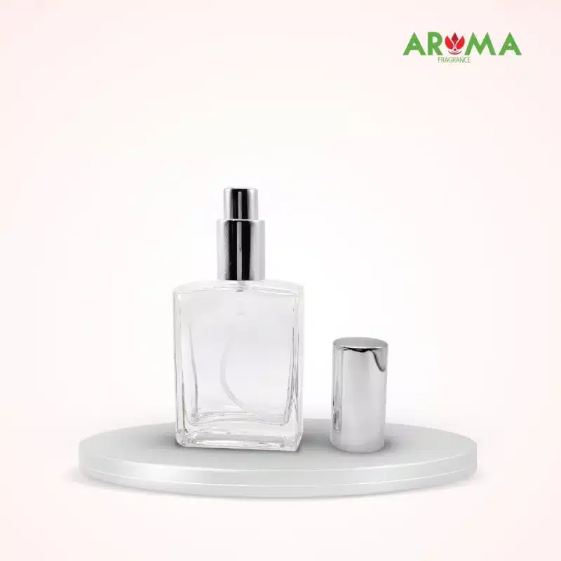 B11 GLASS 2OZ RECTANGLE SHAPE SILVER SPRY